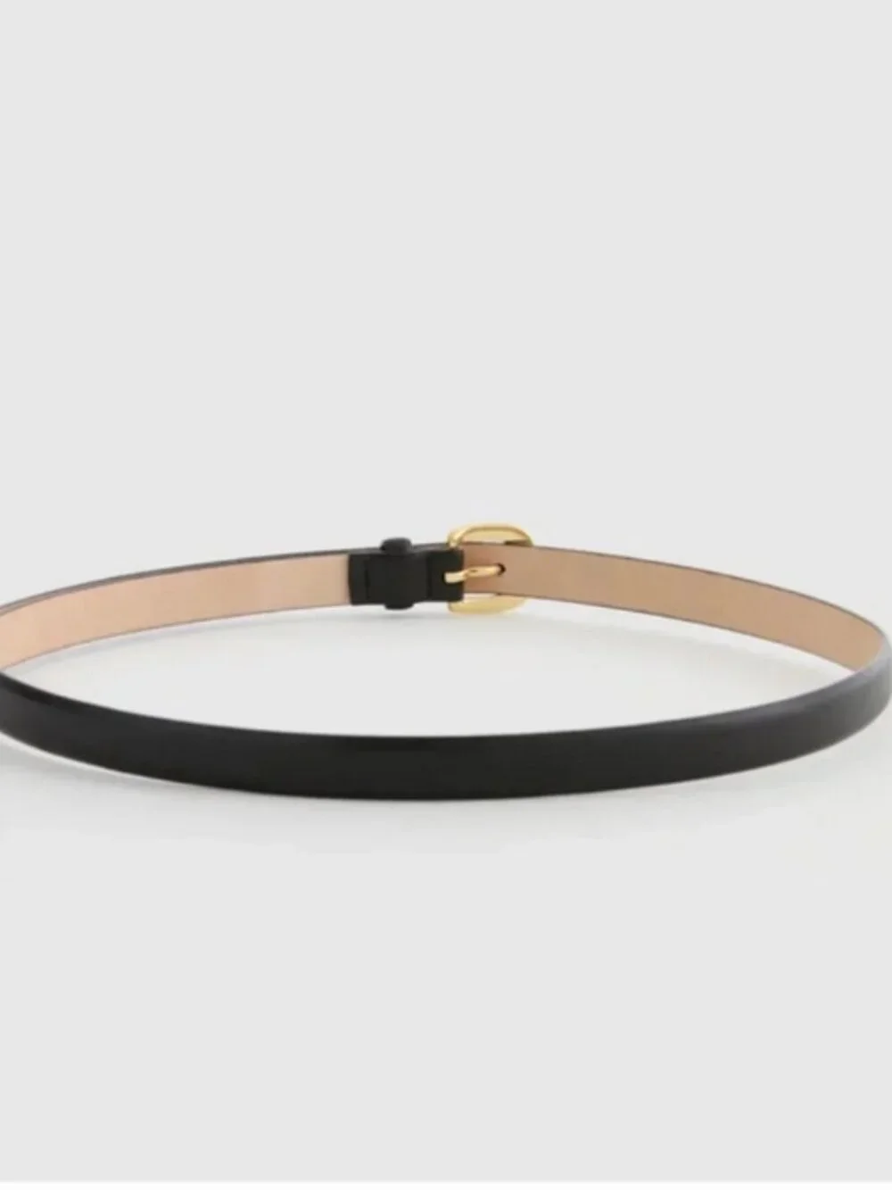NWT Quince Sofia European Leather Skinny Belt in Black Various Sizes